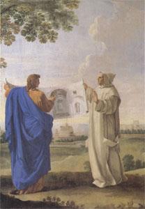LE SUEUR, Eustache St Bruno Examining a Drawing of the Baths of Diocletian Location of the Future Charterhouse of Rome  (mk05) Germany oil painting art